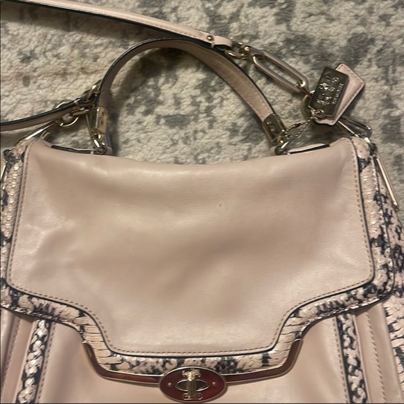 Coach | Bags | Coach Madison Two Tone Python Embossed Small Sadie Flap ...